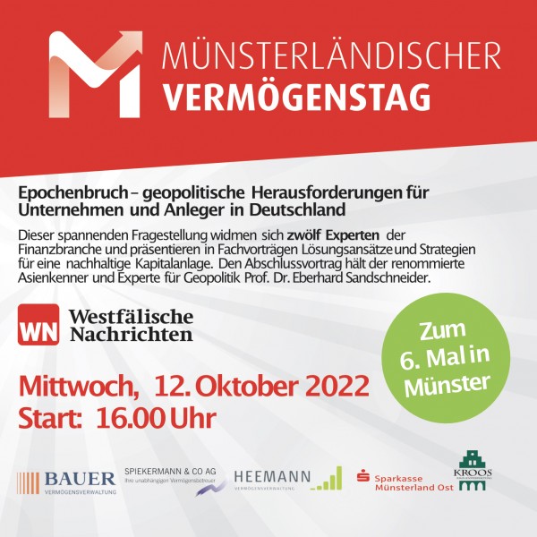 Präsenzteilnahme Ticket_Einzelkarte für 6. Münsterländischen Vermögenstag am 12. Oktober 2022 in Münster